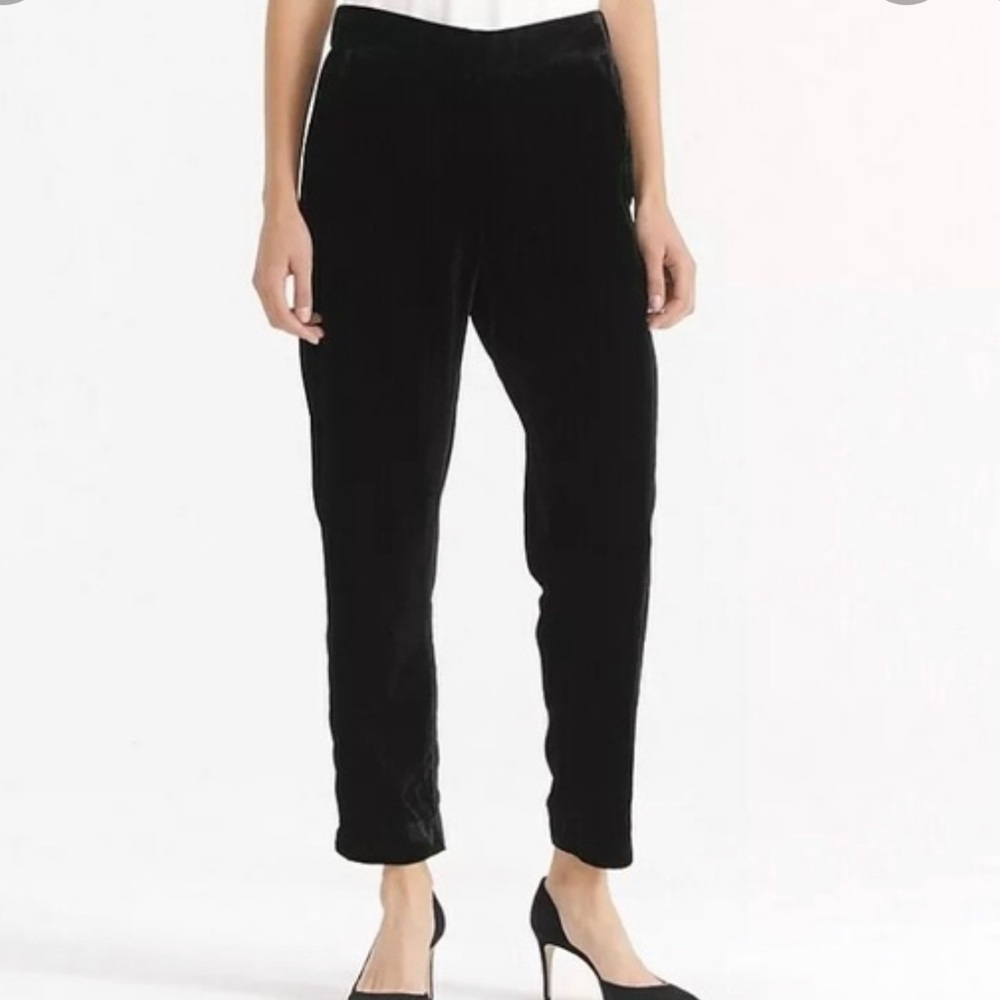 J. Crew Black Velvet Easy Pull On Trouser Size 00
